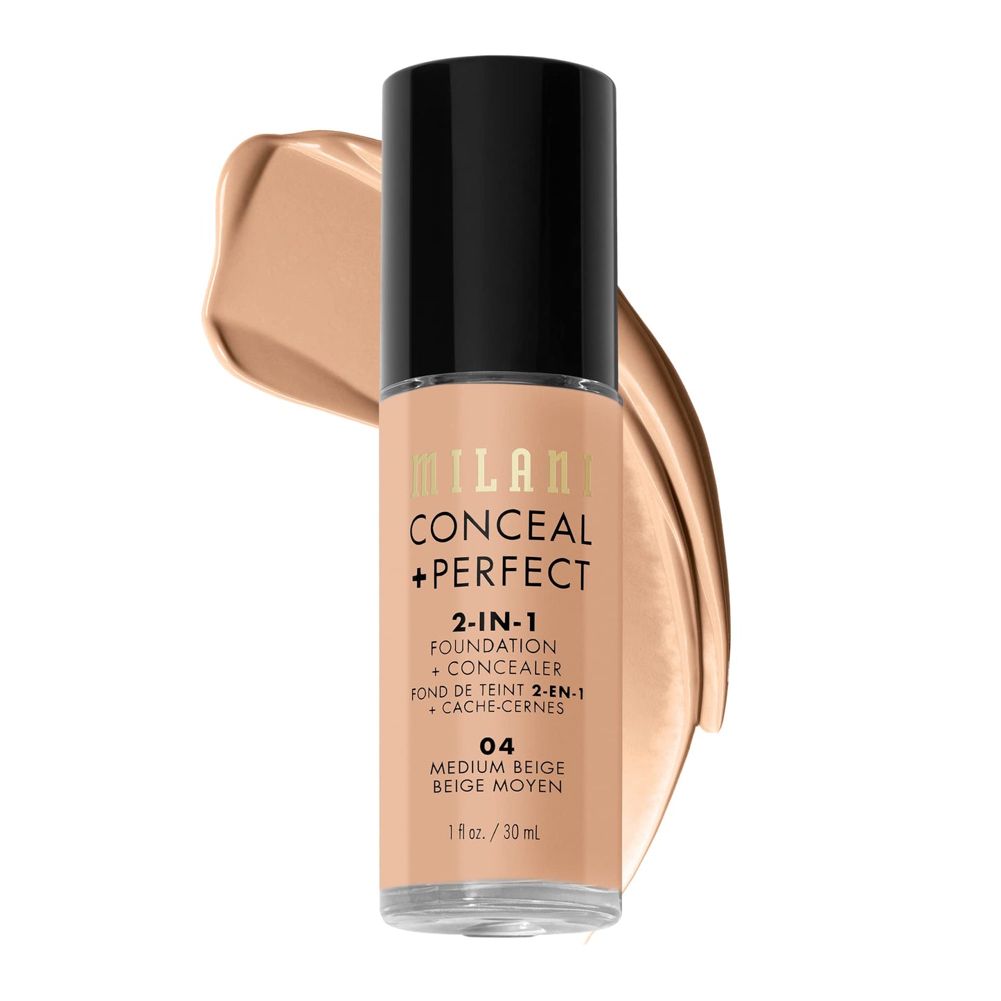Milani Conceal + Perfect 2-in-1 Foundation + Concealer for a Flawless Complexion, Under Eye Corrector, Cover Redness and Imperfections, Waterproof and Sweatproof - 05A-Natural Beige