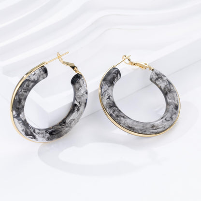 Chunky Gold Resin Hoop Earrings Leverback Statement Huggie Hoops Dangle Drop Dressy Earring Prom Festival Vacation Jewelry for Women