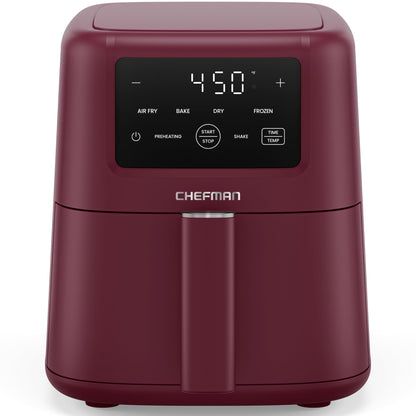 Chefman Air Fryer – 4-in-1 Slim 3.5 QT Airfryer, Air Fry, Bake, Dehydrate, Frozen, 450°F Max Temp for Extra Crispy Results in Minutes, Nonstick Ceramic Coating, Dishwasher-Safe Accessories - Black