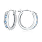 14K Gold Plated/925 Sterling Silver Birthstone Hoop Earrings for Women | 18mm Created Gemstone Hoops,Hypoallergenic and Lightweight,Birthday Mother's Day Jewelry(with Gift Box)