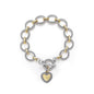 Mytys Chunky Chain Link Bracelet Two-Tone Mixed Metal Textured Toggle Clasp Statement Bangle Bracelet Jewelry for Women Fashion