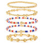 14K Gold Plated Pearl Beaded Cross Bracelets Stack Set for Women,Stretch Boho Colorful Christian Beads Ball Jewelry Friendship Summer Trendy Gift