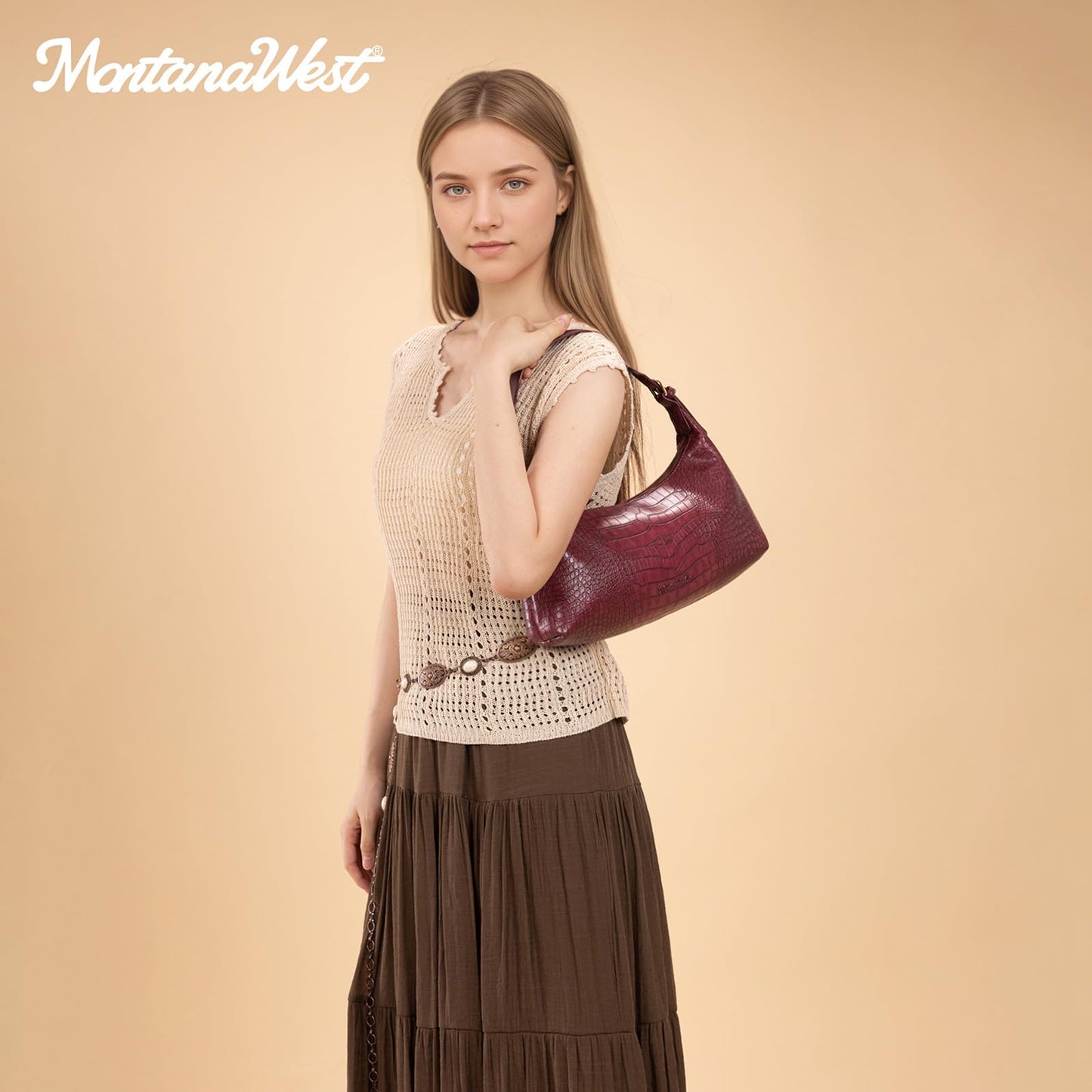 Montana West MEDIUM Shoulder Purses for Women Crescent Hobo Bags Trendy Purses