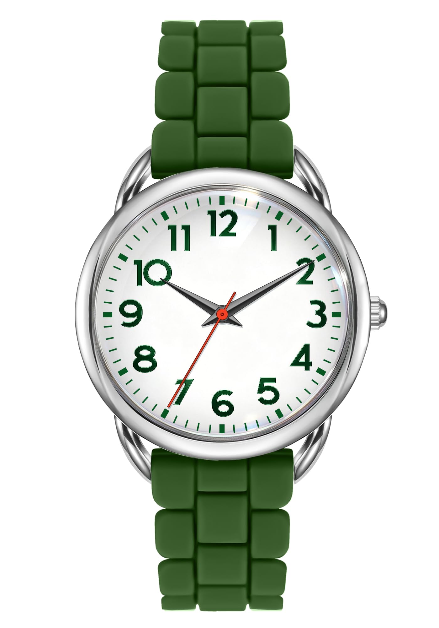 Bisley 35MM Watches for Women Big Face Easy Reader Silicone Strap Water Proof