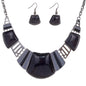 YAZILIND Vintage Ethnic Tibetan Sliver Turquoise Bib Collar Earrings Necklace Jewelry Set Women