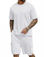COOFANDY Men's Shirt and Shorts Set 2 Piece Fashion Summer Tracksuits Cotton Oversized T-Shirts Cargo Shorts Outfits