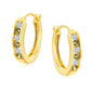 Channel Set Small Huggie Hoop Earrings Sterling Silver or 14K Gold Color,Lightweight Hypoallergenic CZ Diamond Chunky Hoop Earrings for Women