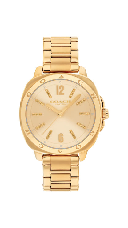 Coach Kitt Women's 3H Quartz Watch – 34 mm Stainless Steel Case – Link Bracelet – Stylish Fashion Accessory, Gift for Her