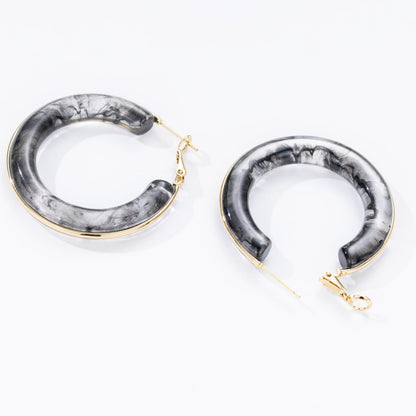 Chunky Gold Resin Hoop Earrings Leverback Statement Huggie Hoops Dangle Drop Dressy Earring Prom Festival Vacation Jewelry for Women