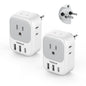 TESSAN 2 Pack European Travel Plug Adapter, Europe Power Converter