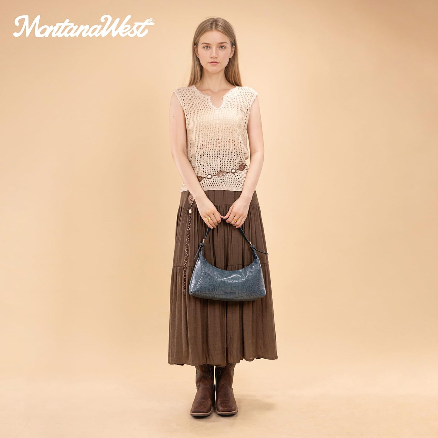 Montana West MEDIUM Shoulder Purses for Women Crescent Hobo Bags Trendy Purses
