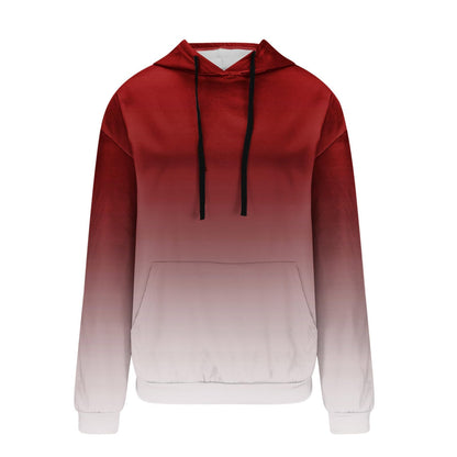Women Gradient Tie Dye Pullover Hoodie Long Sleeve Drawstring With Pocket Oversized Casual Street Sweatshirts