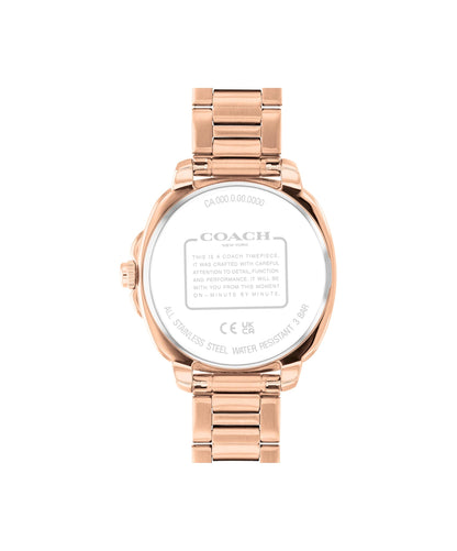 Coach Kitt Women's 3H Quartz Watch – 34 mm Stainless Steel Case – Link Bracelet – Stylish Fashion Accessory, Gift for Her