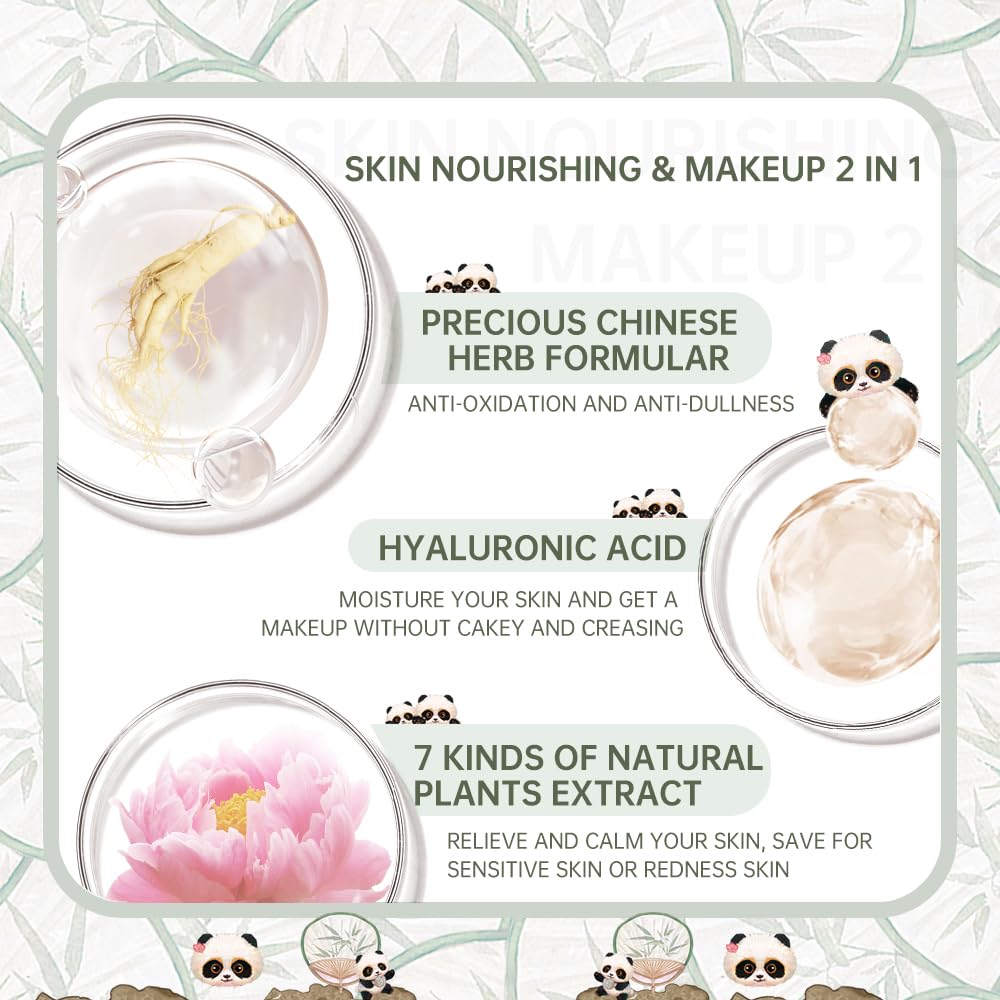 Catkin Phoenix Cushion Foundation Buildable Coverage Anti-Aging Serum Makeup, Sheer Satin Finish, Refill Included, Light Beige 0.46 Oz x 2, C02 IVORY