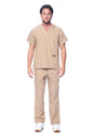 Dagacci Medical Uniform® Men's V-Neck Cargo Scrubs | Cotton Blend, Matching Top and Cargo Pants Set, 8 Pockets, Elastic Drawcord Waistband, for Men in Healthcare