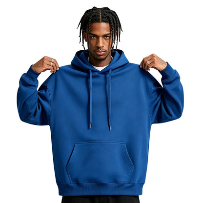 Men Hoodie Sweatshirt Pullover with Kangaroo Pocket Lightweight Casual Hooded Top Apparel for Spring Fall Wear