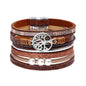 Fesciory Leather Wrap Bracelets for Women, Boho Western Layered Jewelry | Layered leather cuff bracelets, Easy on and off, Boho western style, Daily wear, Gift for women