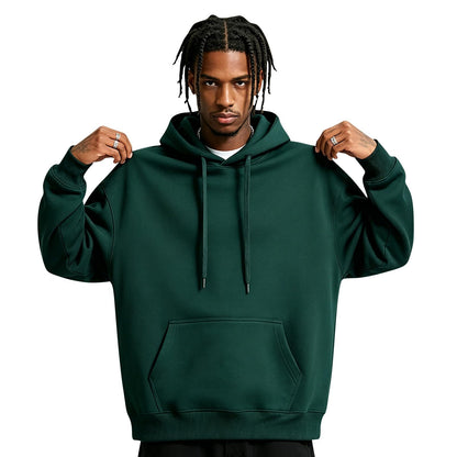Men Hoodie Sweatshirt Pullover with Kangaroo Pocket Lightweight Casual Hooded Top Apparel for Spring Fall Wear