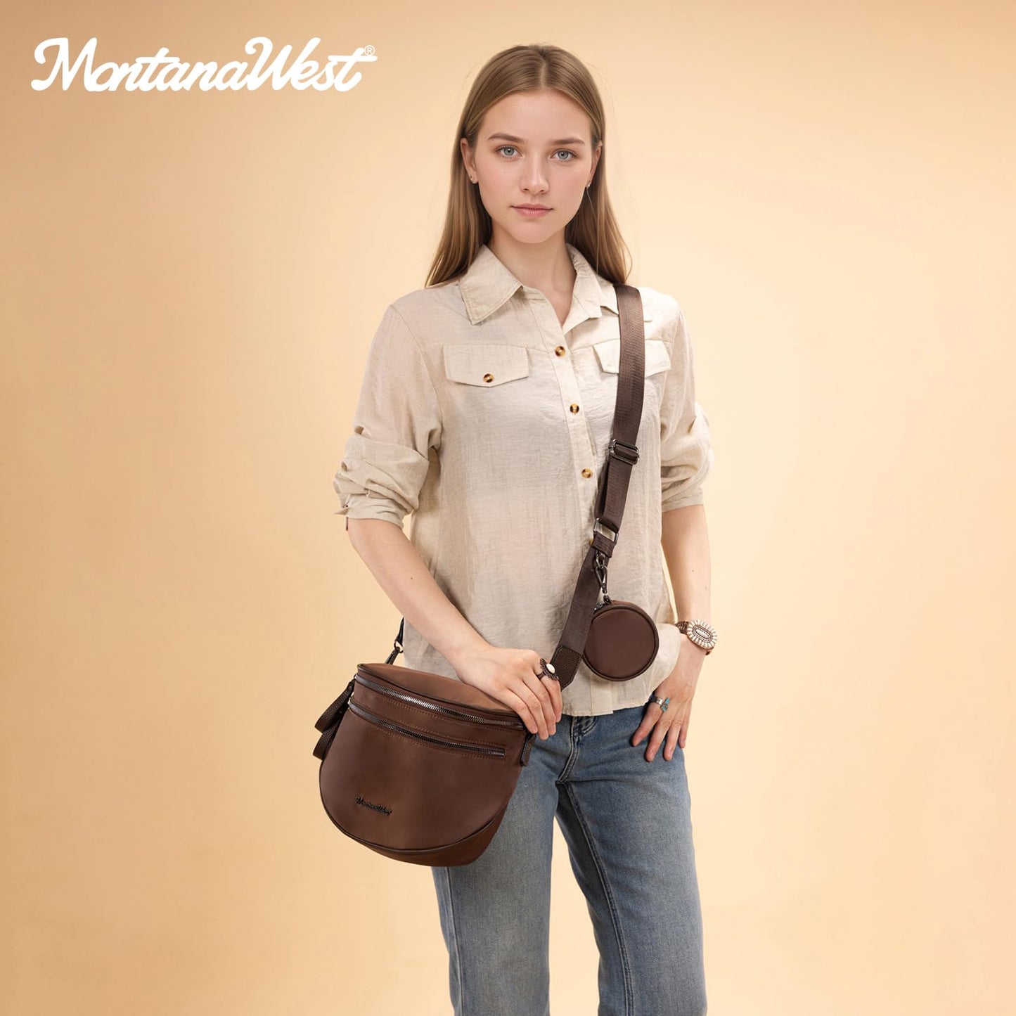 Montana West Bum Bag Nylon Crossbody Bags Mom Purse with with Coin Purse