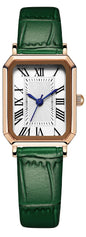 BESTKANG Leather Strap Watches for Women Elegant Dainty Ladies Watch Vintage Rectangle Women Quartz Wrist Watch