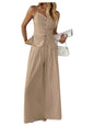 SOLY HUX Women's 2 Piece Summer Outfit Button Down Peplum Cami Top and Wide Leg Pants Set