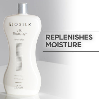 BioSilk Silk Therapy Duo Set, Shampoo & Conditioner for Gentle Cleansing, Moisturizing & Shiny Hair, Smooth, Replenished Hair, Sulfate-Free, Paraben-Free, Cruelty-Free, 12 Oz Each (Pack of 2)