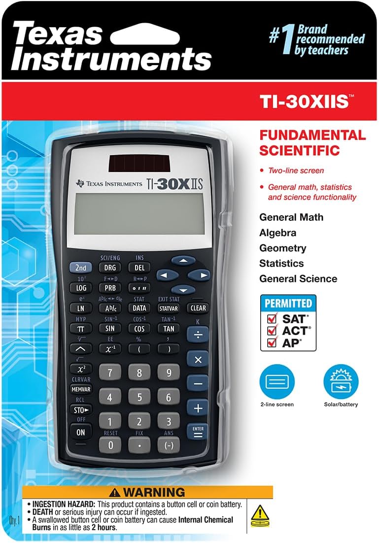 TI-30XIIS Scientific Calculator, Black