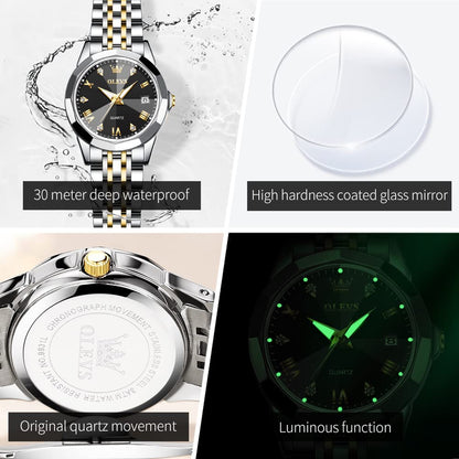 OLEVS Watches Women with Date Silver Stainless Steel Luxury Ladies Watches with Small Writs Diamond Watches for Women Waterproof Elegant Dress Quartz Analog Women's Wrist Watches Reloj de Mujer