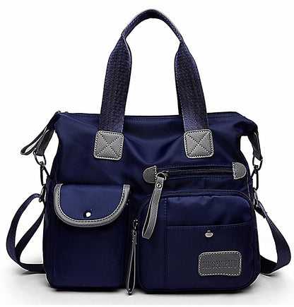 Tote Bag for Women,Multi Pockets Shoulder Handbag,Nurse Bag for Work,Large Cross body Purse,Fashion Nylon Top Handle Satchel
