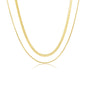 3PCS Gold Necklaces for Women,Chunky Statement Gold Plated Necklace Stack Layered Sterling Silver Herringbone Chains for Women Dainty Trendy Silver Chains Stacked Jewelry Gifts