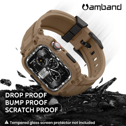 amBand Bands Compatible with Apple Watch 9/8/7 45mm, M1 Sport Series Rugged Case Protective Cover for iWatch 6/SE (3/2/1)/5/4/3 44mm Men Green