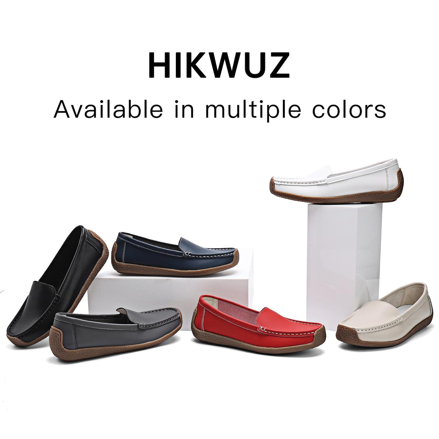 Women's Comfortable & Lightweight Leather Loafers Slip-Ons Driving Walking Mocs Boat Shoes Cute Business Casual Dress Shoes Work Flats for Women