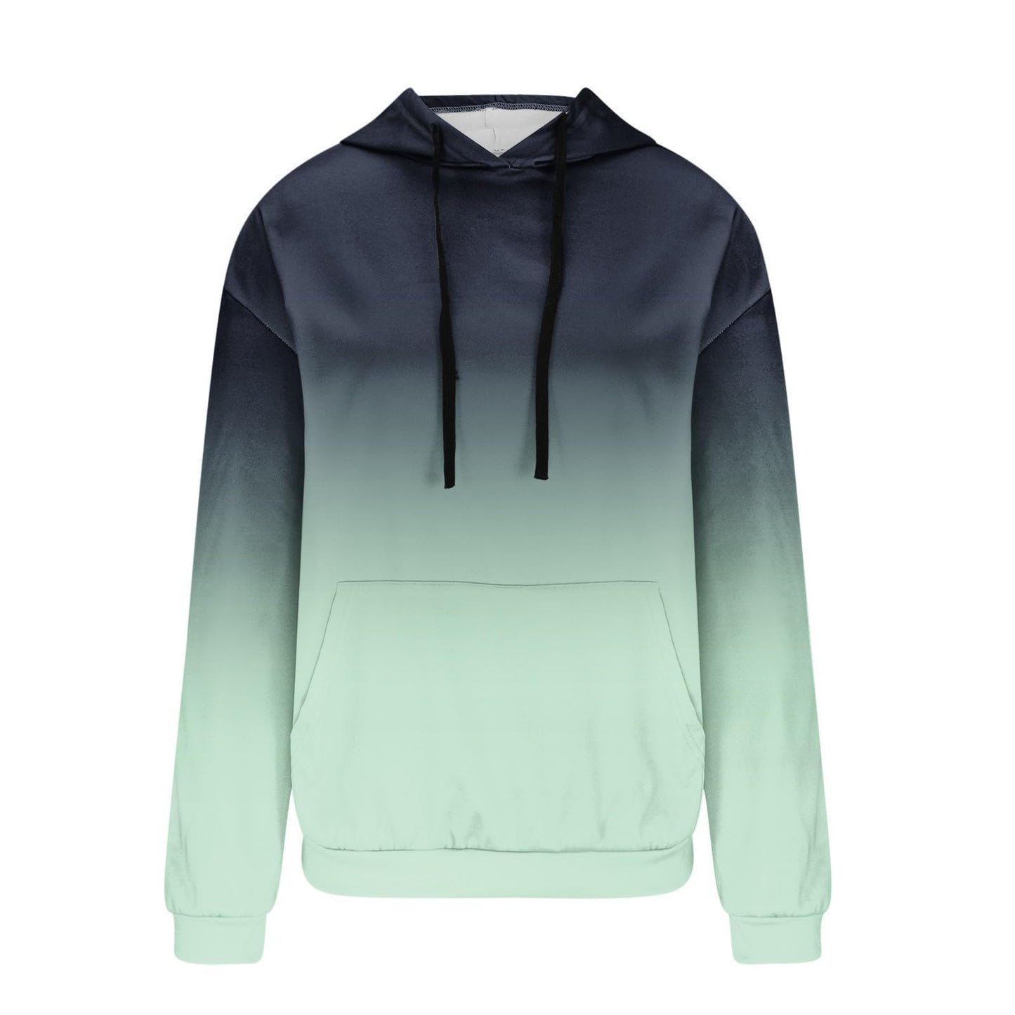Women Gradient Tie Dye Pullover Hoodie Long Sleeve Drawstring With Pocket Oversized Casual Street Sweatshirts