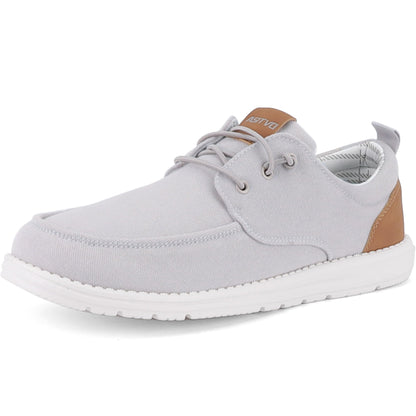 ASITVO Mens Wide Canvas Loafers Slip on Big Size Walking Shoes Width Toe Box Casual Dress Shoes