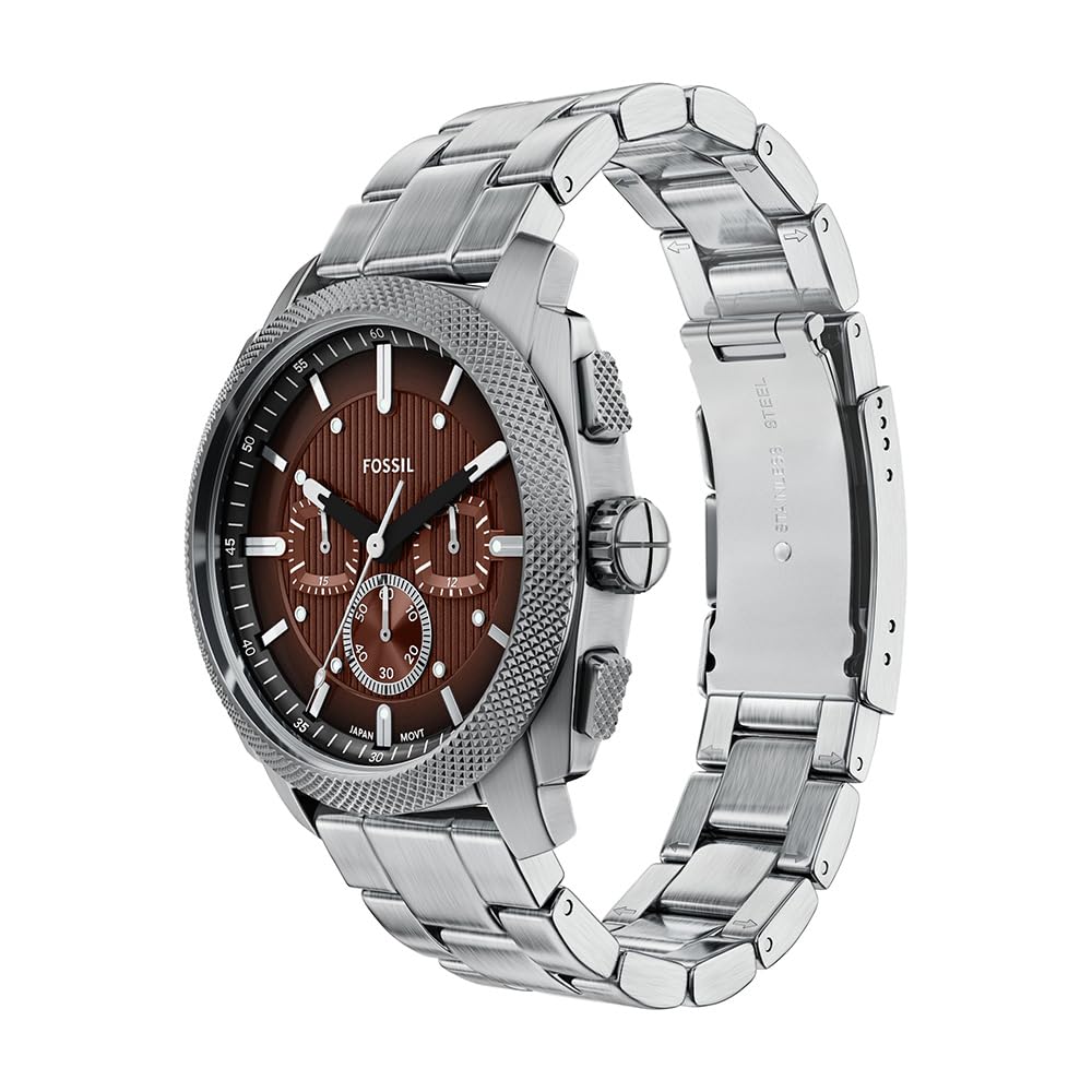 Fossil Men's Watch, Machine Stainless Steel Chronograph Watch for Men