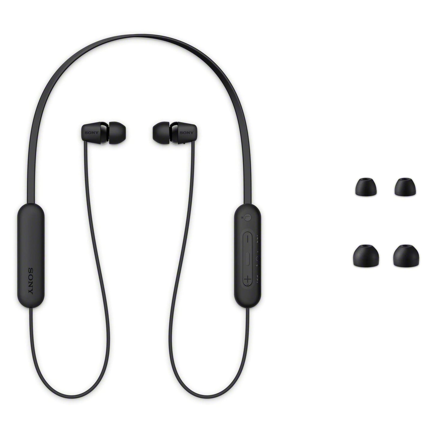Sony WI-C100 Wireless in-Ear Bluetooth Headphones with Built-in Microphone, Black | Up to 25-Hr Battery, Sbc and Aac, Dsee, IPX4 Splash-Resistant, USB-C Charging, Built-in Mic, 20 G