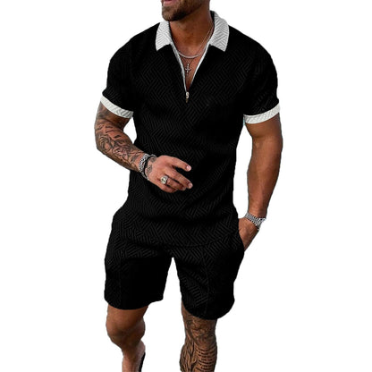 Mens Short Sets 2 Piece Outfits Polo Shirt Fashion Summer Tracksuits Casual Set Short Sleeve and Shorts Set for Men