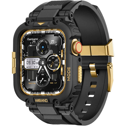 amBand Bands Compatible with Apple Watch 9/8/7 45mm, M1 Sport Series Rugged Case Protective Cover for iWatch 6/SE (3/2/1)/5/4/3 44mm Men Green