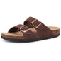 ODOLY Unisex Comfortable Cork Footbed Slide Sandals with Arch Support | Adjustable Buckle, Lightweight Summer Sandals for Travel and Everyday Wear