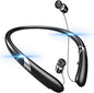 Neckband Bluetooth Headphones, Retractable Earbuds ENR Noise Cancelling Wireless Headphones, 18H Playtime Vibration Call Neckband Headset with Mic, IPX5 Sport Stereo Earphones for Running