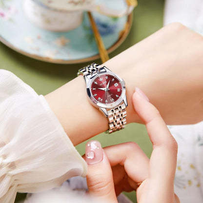 OLEVS Watches Women with Date Silver Stainless Steel Luxury Ladies Watches with Small Writs Diamond Watches for Women Waterproof Elegant Dress Quartz Analog Women's Wrist Watches Reloj de Mujer