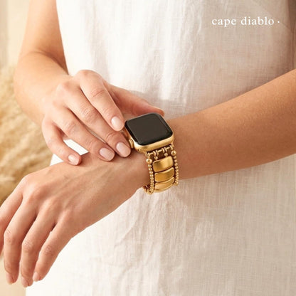 Cape Diablo Handmade Gemstone Watch Band for Women Compatible with Apple Watch 38mm 40mm 41mm 42mm 44mm 45mm, Boho Stretchable Strap Fits for iWatch Series 11/10/9/8/7/6/5/4/3/2/1 SE 3/2/1