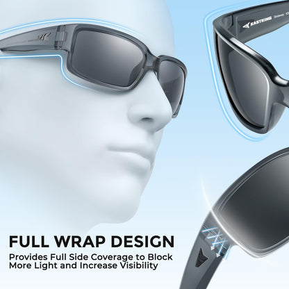 KastKing Skidaway Polarized Sport Sunglasses for Men and Women,Ideal for Driving Fishing Cycling and Running,UV Protection