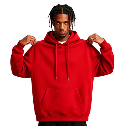 Men Hoodie Sweatshirt Pullover with Kangaroo Pocket Lightweight Casual Hooded Top Apparel for Spring Fall Wear