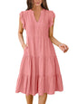 ANRABESS Womens Summer Dress Ruffle Sleeve V Neck Midi Dresses Fashion Casual Fit Flowy Tiered Boho Beach Vacation Sundress