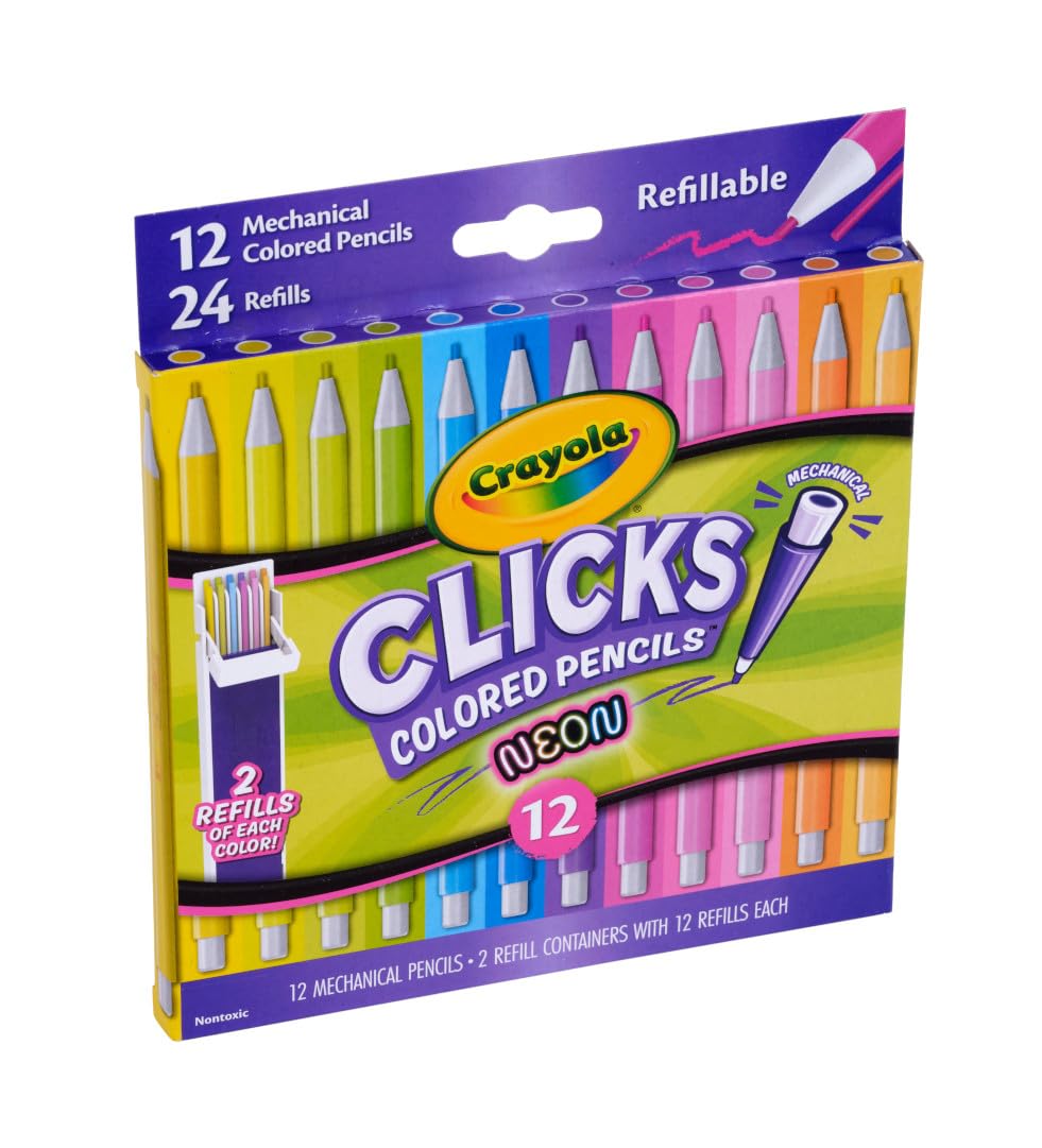 Crayola Clicks Retractable Tip Markers (10ct), Washable Cone Tip Art Marker Set, Cute Aesthetic School Supplies, Classroom Must Haves, Ages 3+