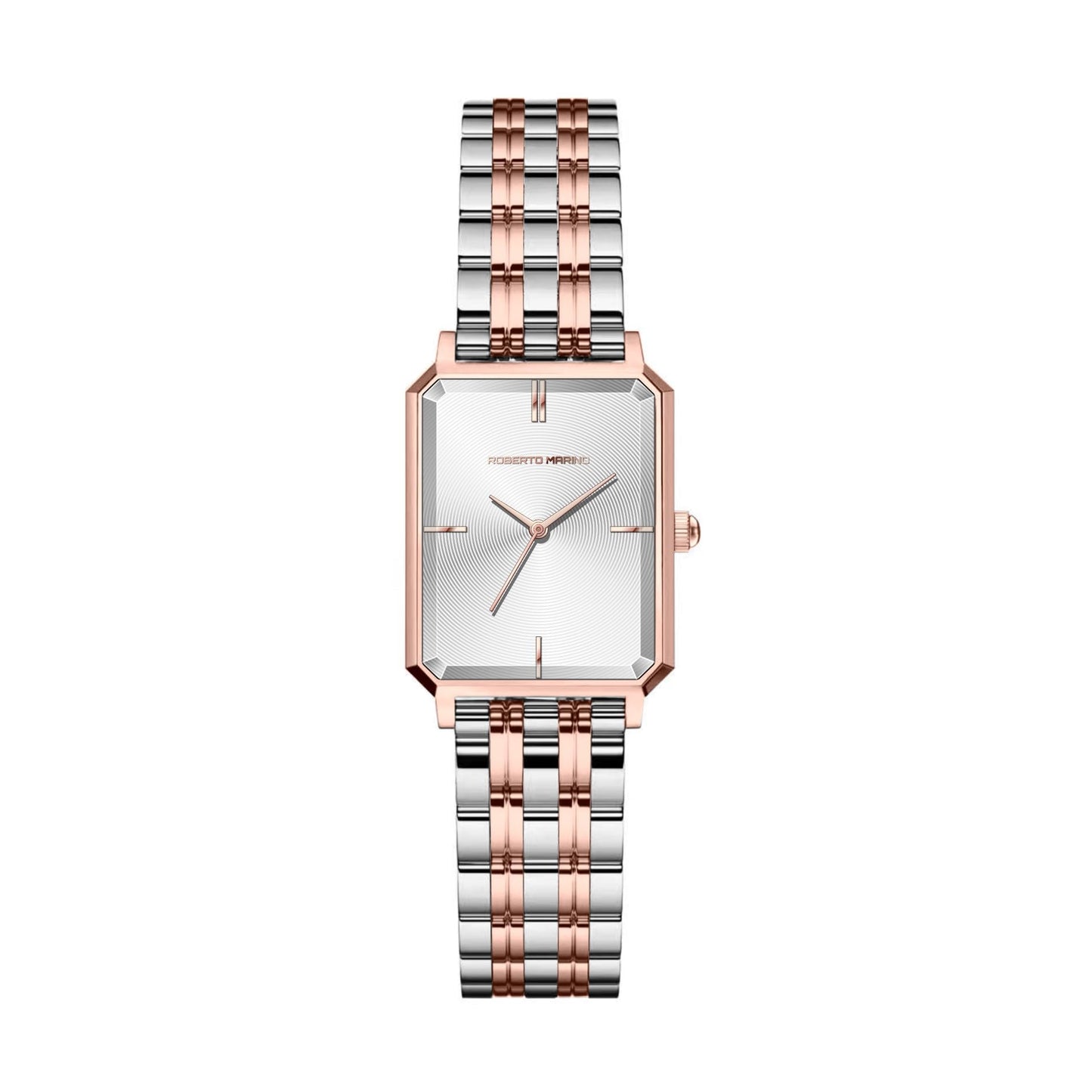 Roberto Marino RM1982 Women’s Luxury Watch Rectangular Gold – Japanese Quartz Movement, Vintage Stainless Steel Design, Silver Dial, Elegant Dress Timepiece, 3ATM Water Resistant – Reloj para Mujer