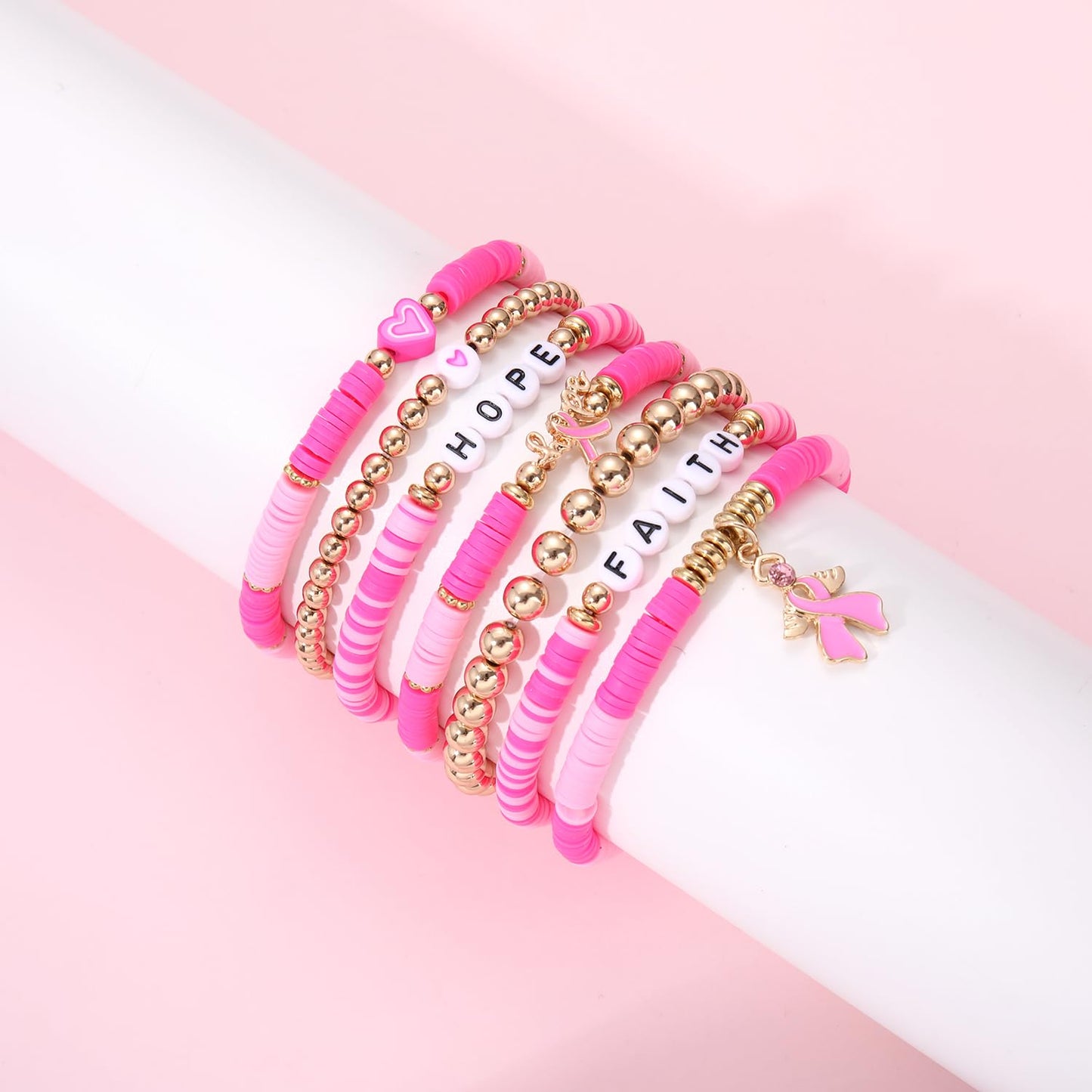 Heishi Bracelets for Women Clay Beaded Stretch Bracelets Stackable Friendship Bracelet Set Summer Beach Accessories Outfits Jewelry Gifts