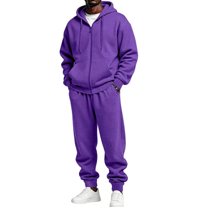 Jogger Sweatpants Matching Outfit For Men 2 Piece Sweat Suits Full Zip Up Hooded Tracksuit Soft Fleece Set