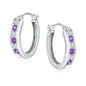 Channel Set Small Huggie Hoop Earrings Sterling Silver or 14K Gold Color,Lightweight Hypoallergenic CZ Diamond Chunky Hoop Earrings for Women